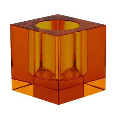 Candle holder - tea light - amber